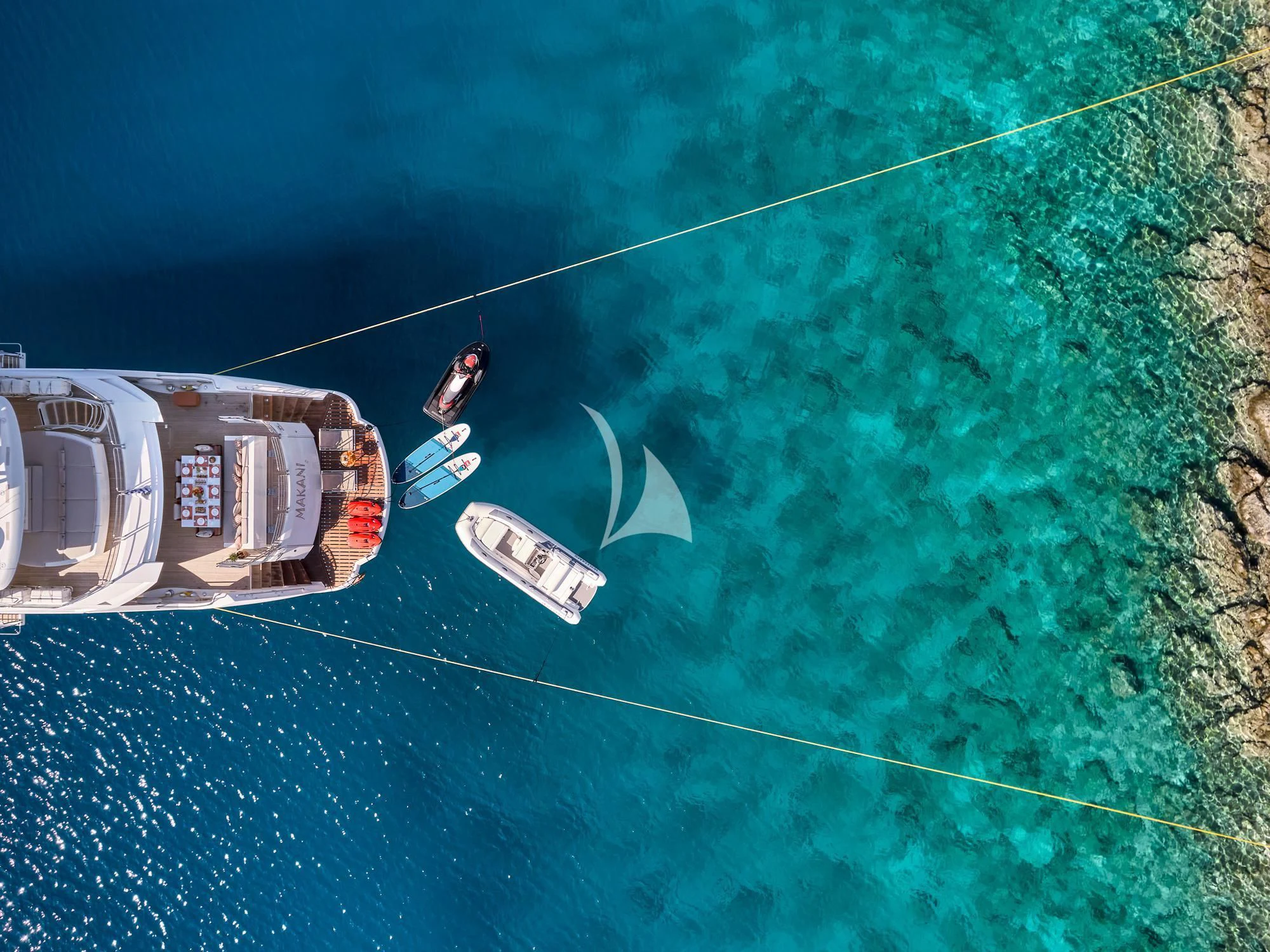 a car on a road aboard MAKANI II Yacht for Charter