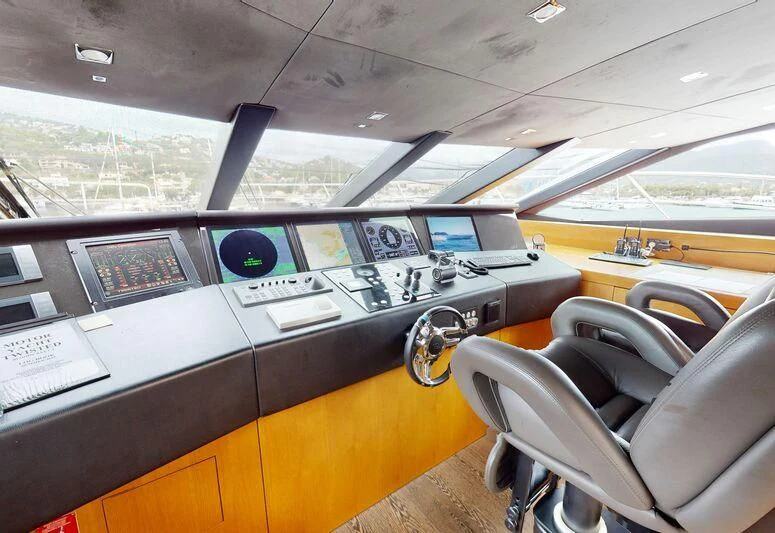 inside of a control room aboard MAKANI II Yacht for Charter