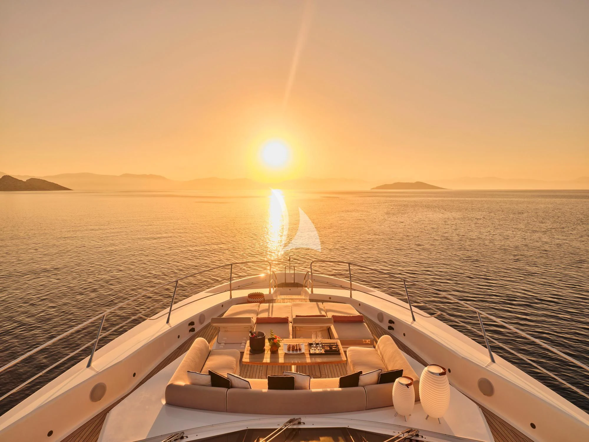 a boat on the water aboard MAKANI II Yacht for Charter