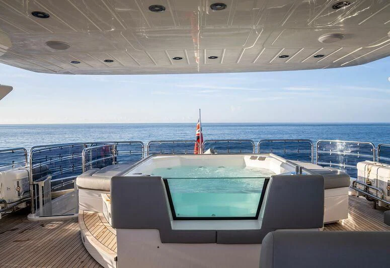a pool on a deck of a ship aboard MAKANI II Yacht for Charter