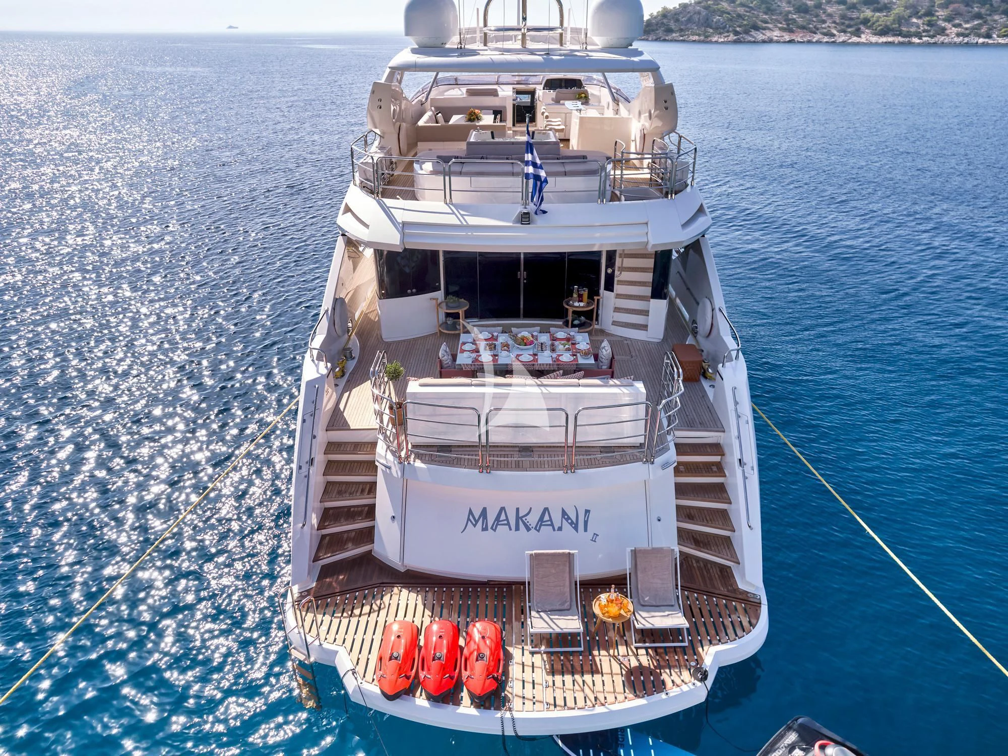 a boat on the water aboard MAKANI II Yacht for Charter