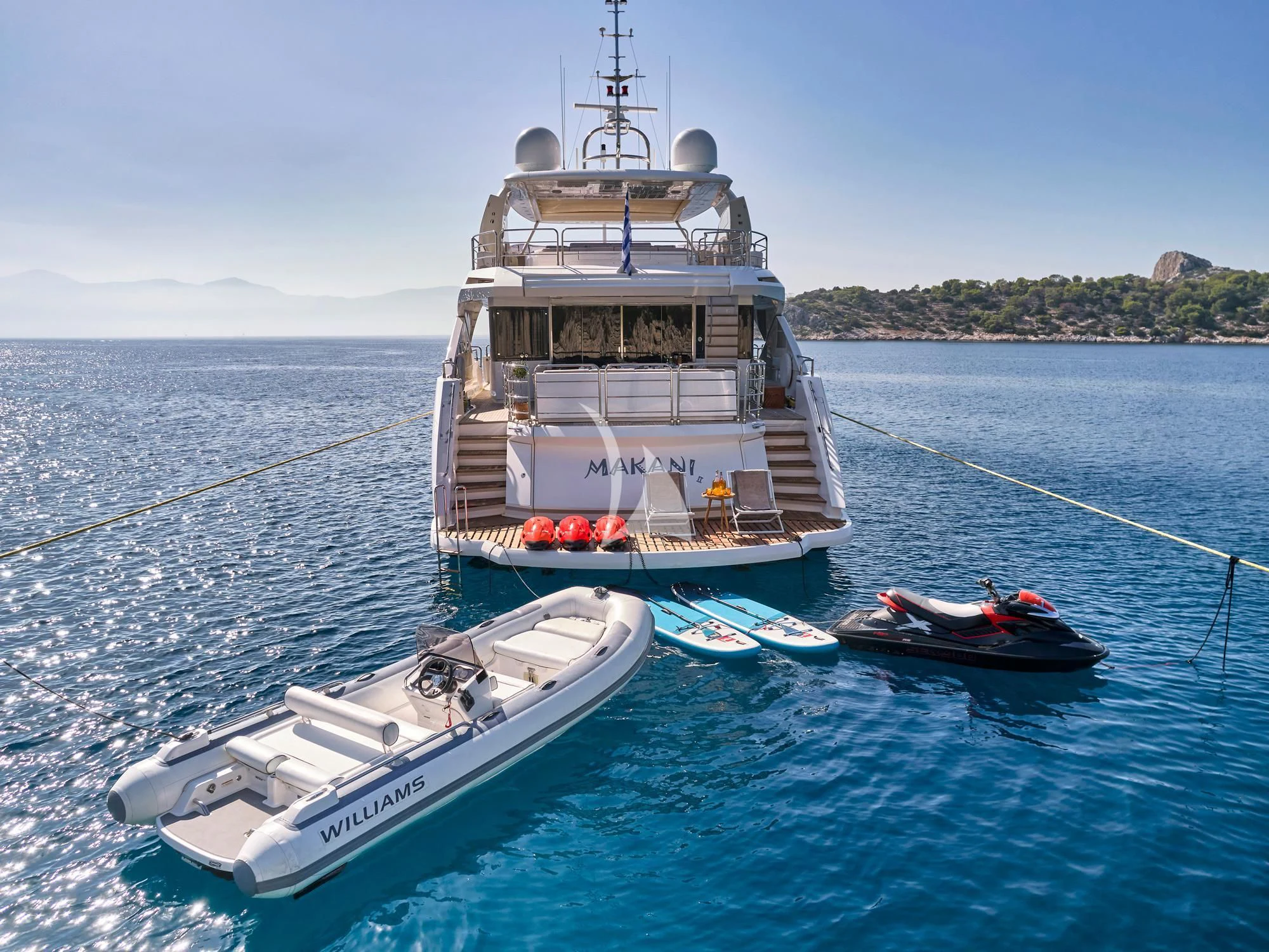 a boat on the water aboard MAKANI II Yacht for Charter