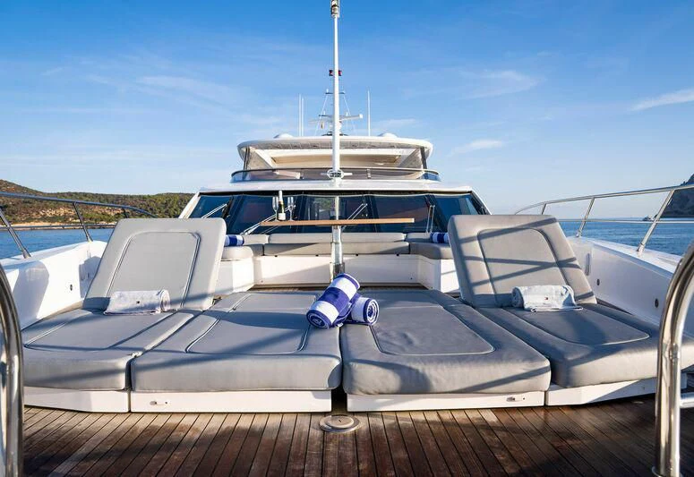 a boat on a deck aboard MAKANI II Yacht for Charter