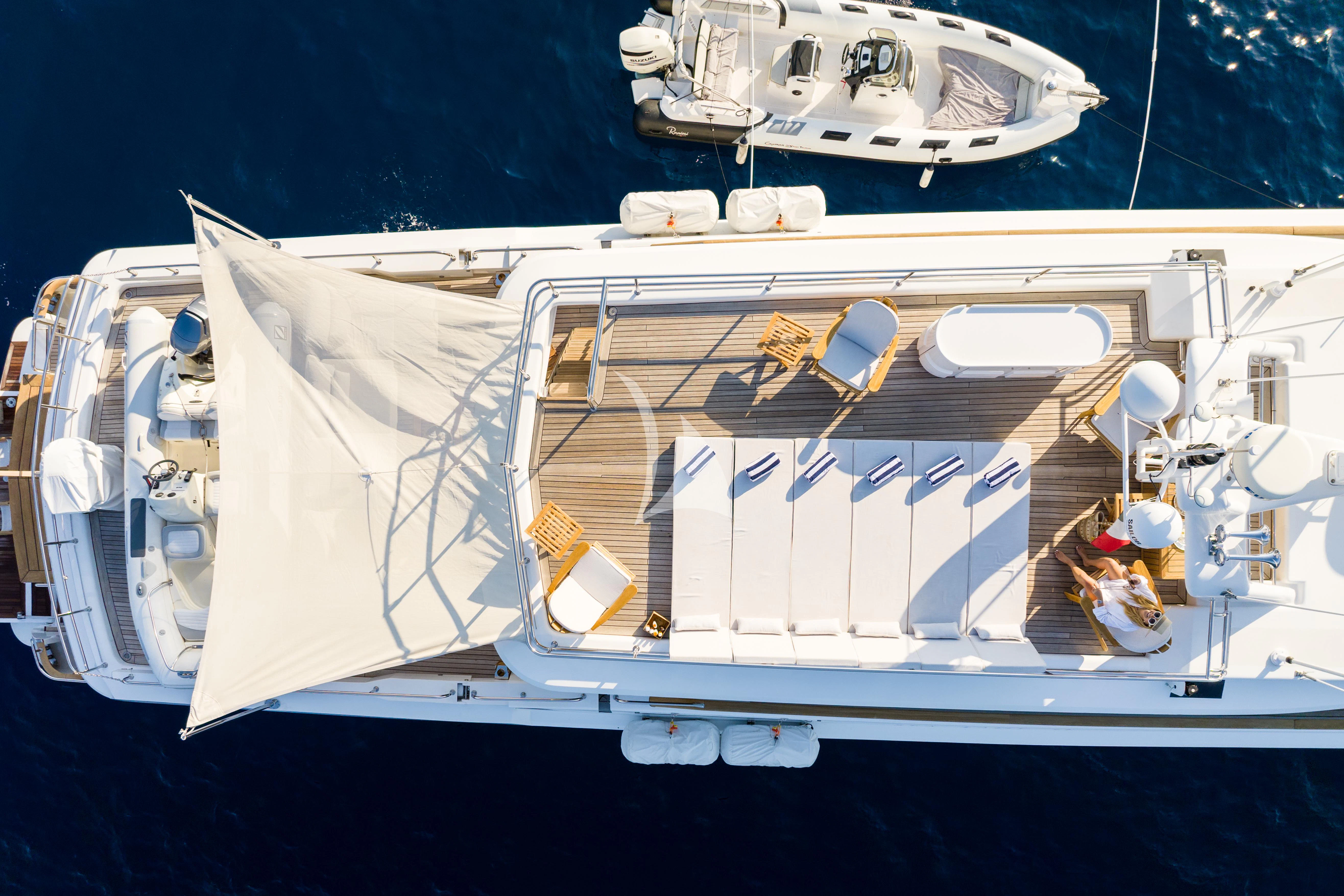 a boat with many sails aboard SEA LADY II Yacht for Sale