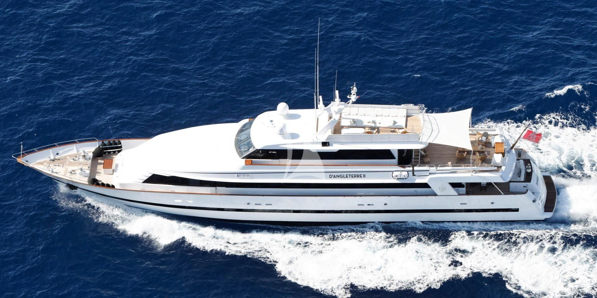 a white yacht on the water aboard SEA LADY II Yacht for Sale