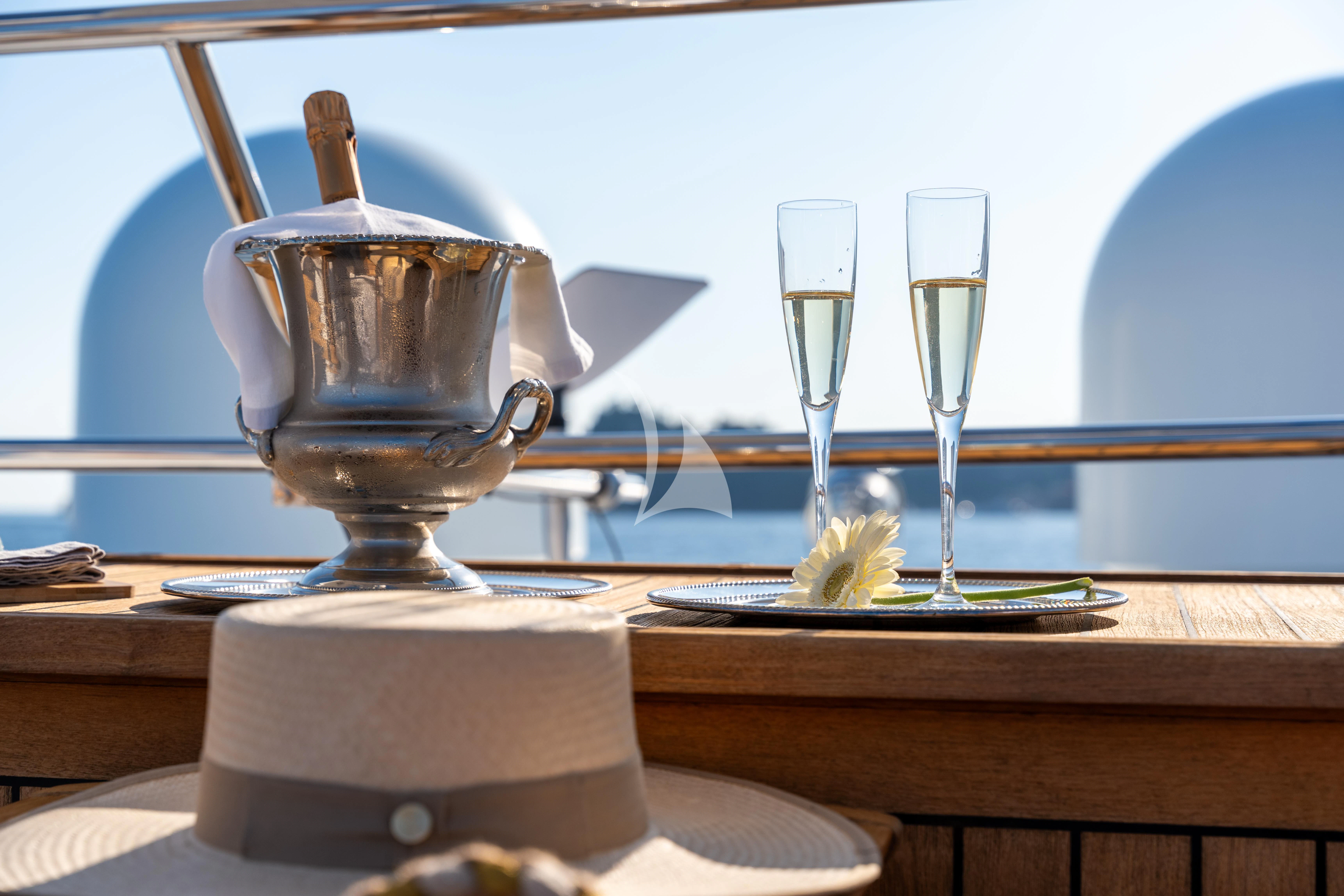 a trophy on a stand aboard SEA LADY II Yacht for Sale