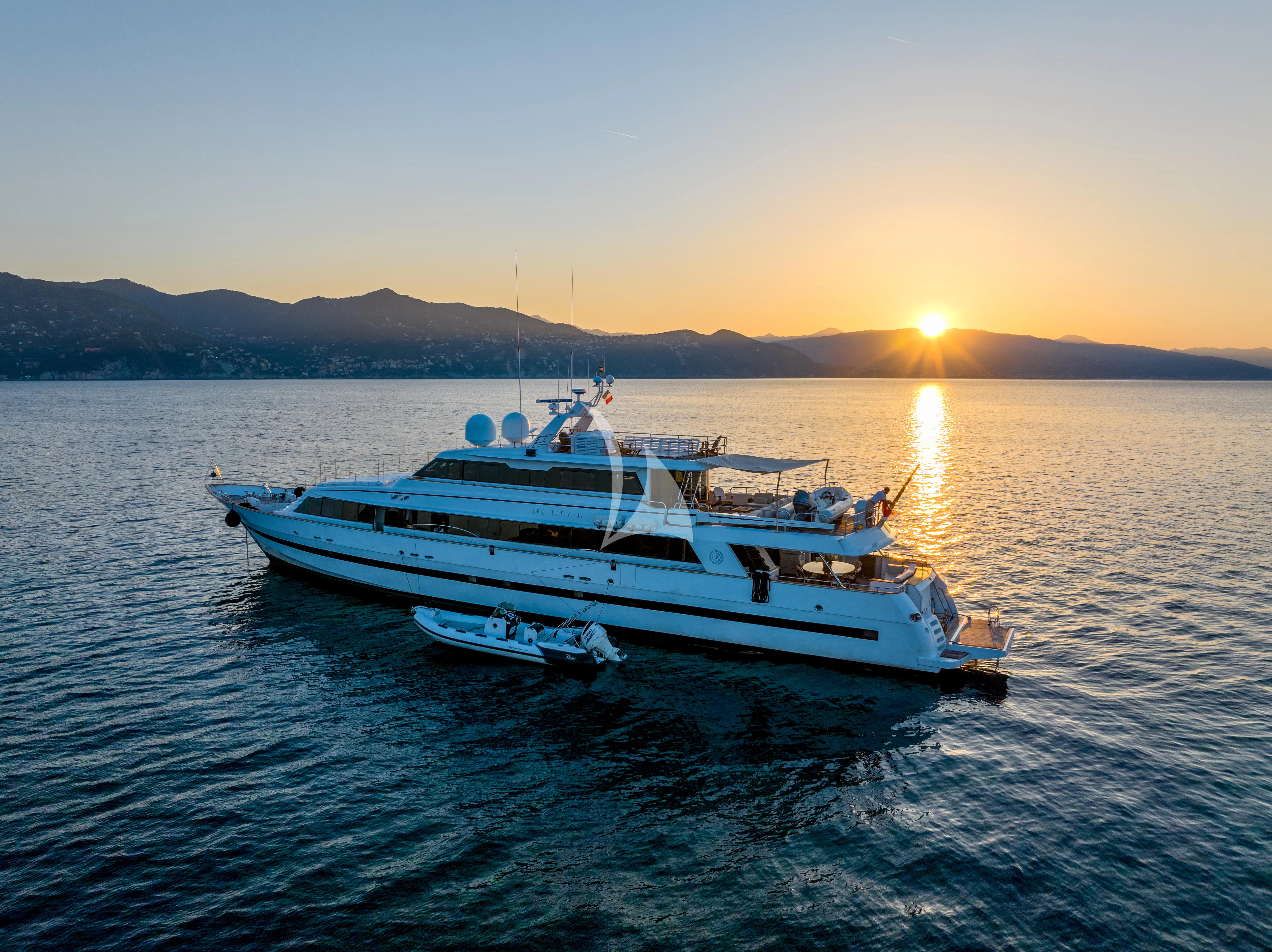 a boat on the water aboard SEA LADY II Yacht for Sale