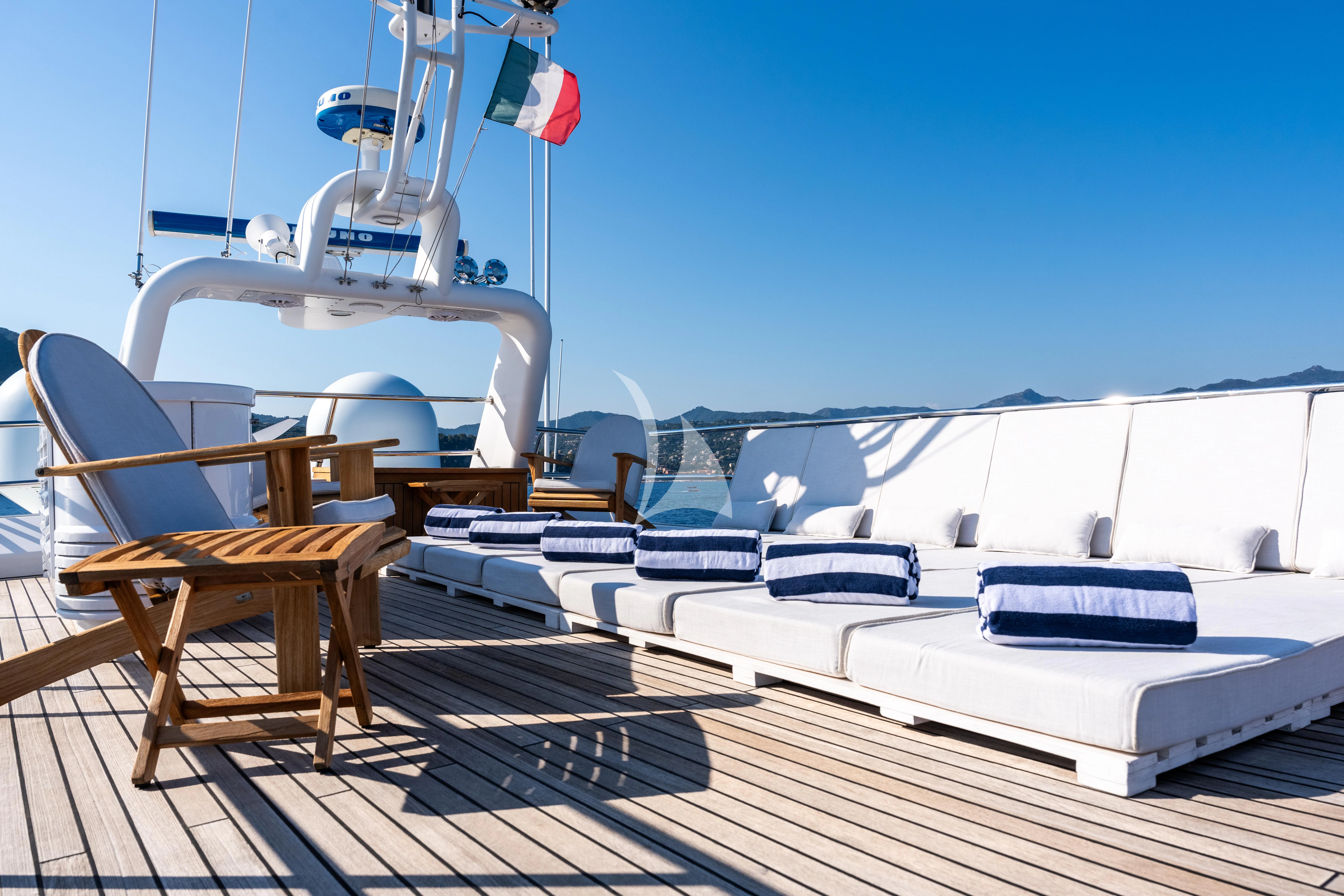 a boat on a deck aboard SEA LADY II Yacht for Sale