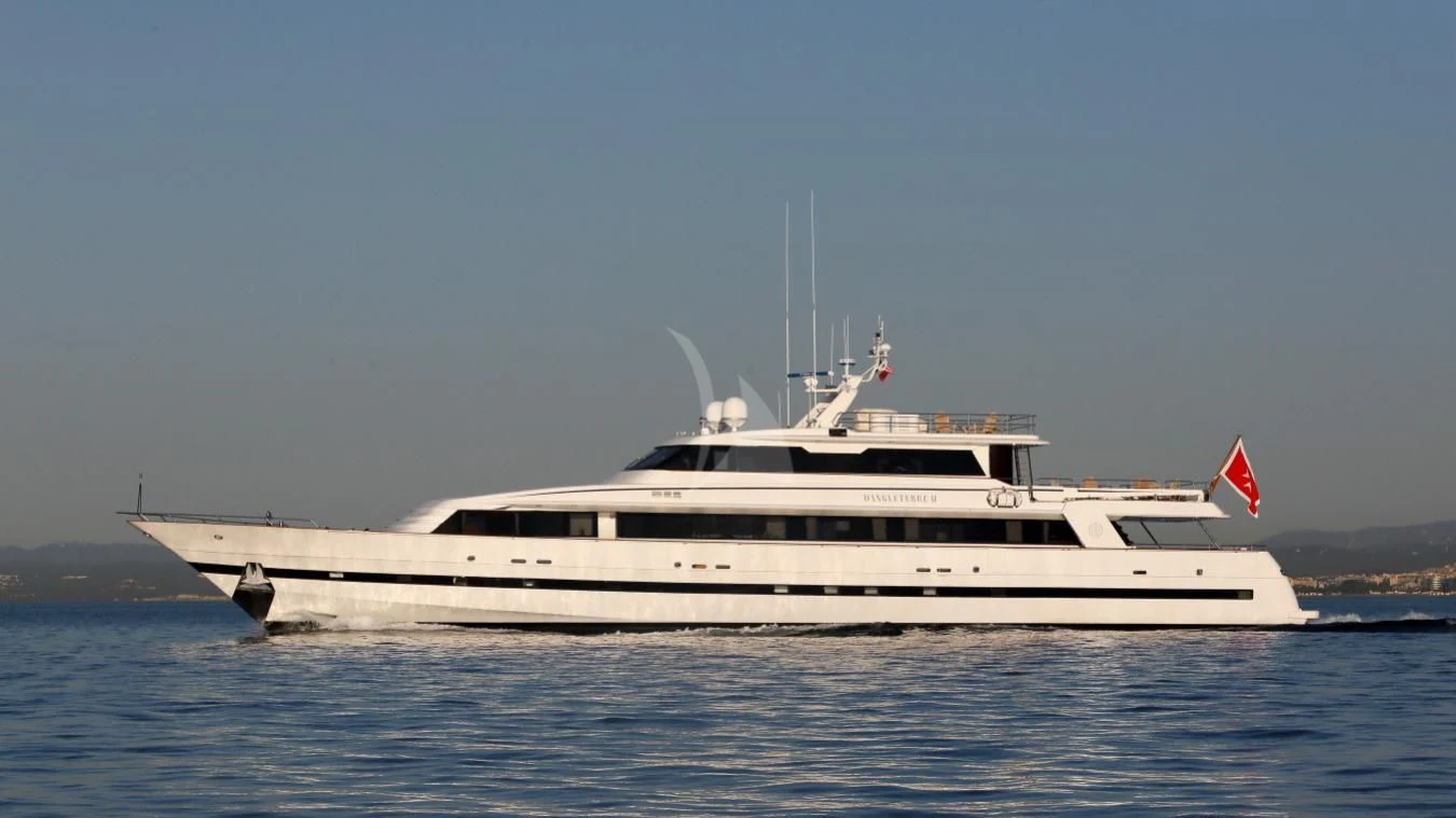 a large white yacht in the water aboard SEA LADY II Yacht for Sale