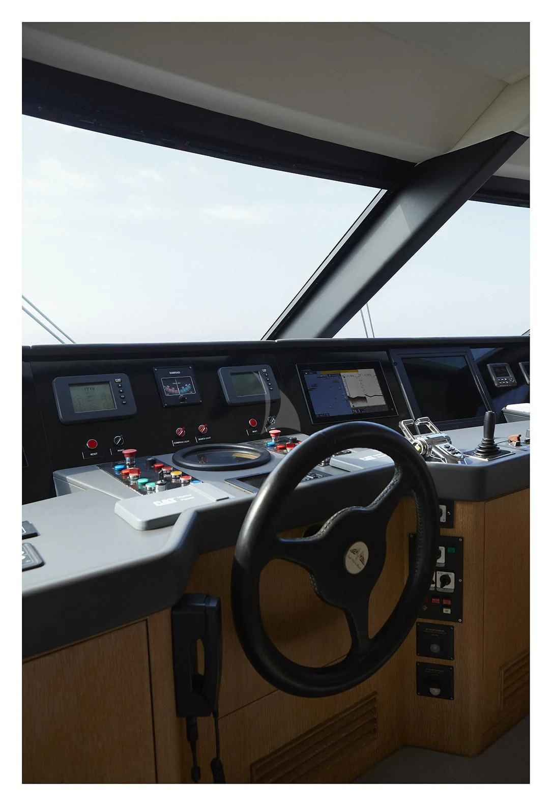 a control panel in a vehicle aboard SEA LADY II Yacht for Sale