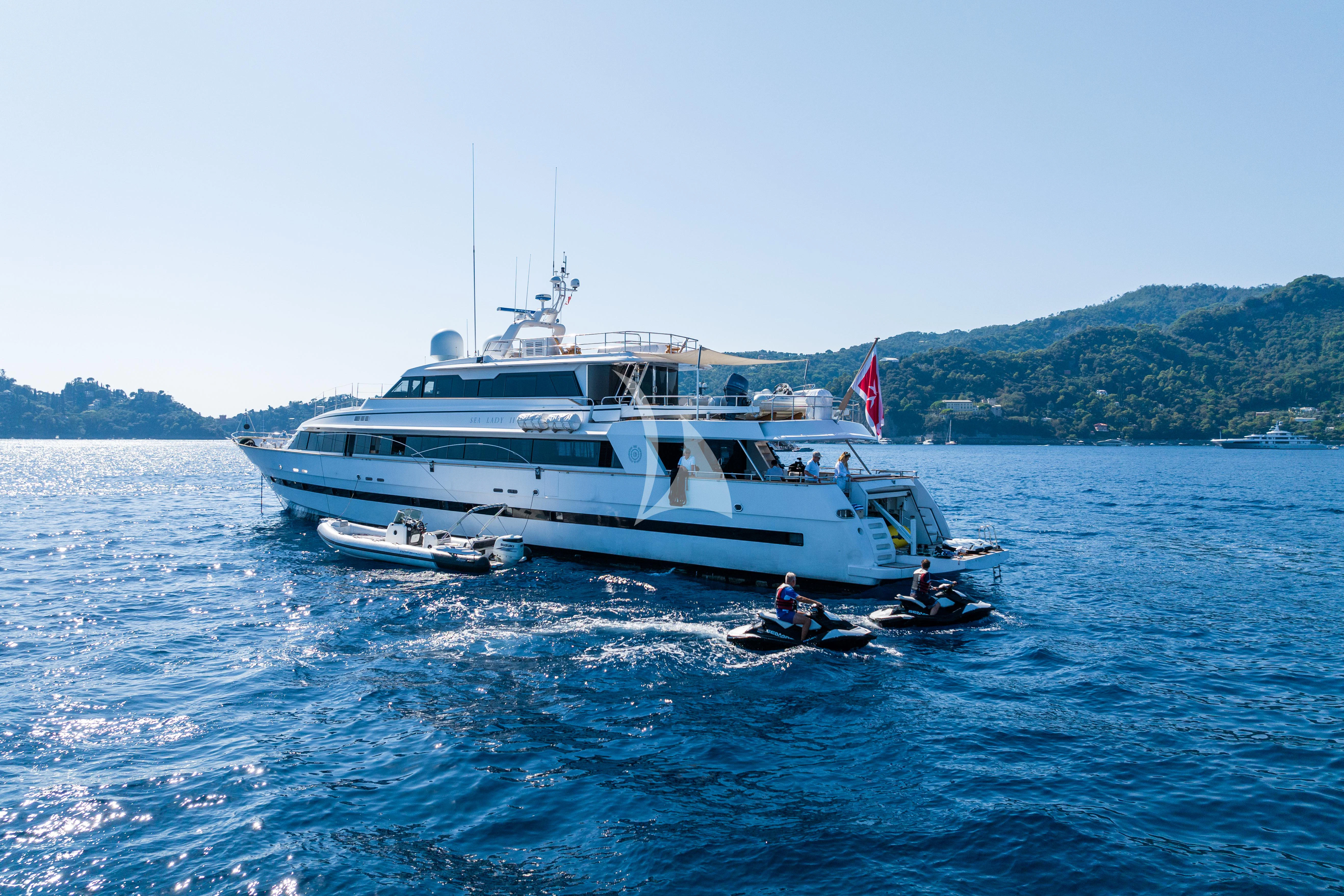 a boat on the water aboard SEA LADY II Yacht for Sale
