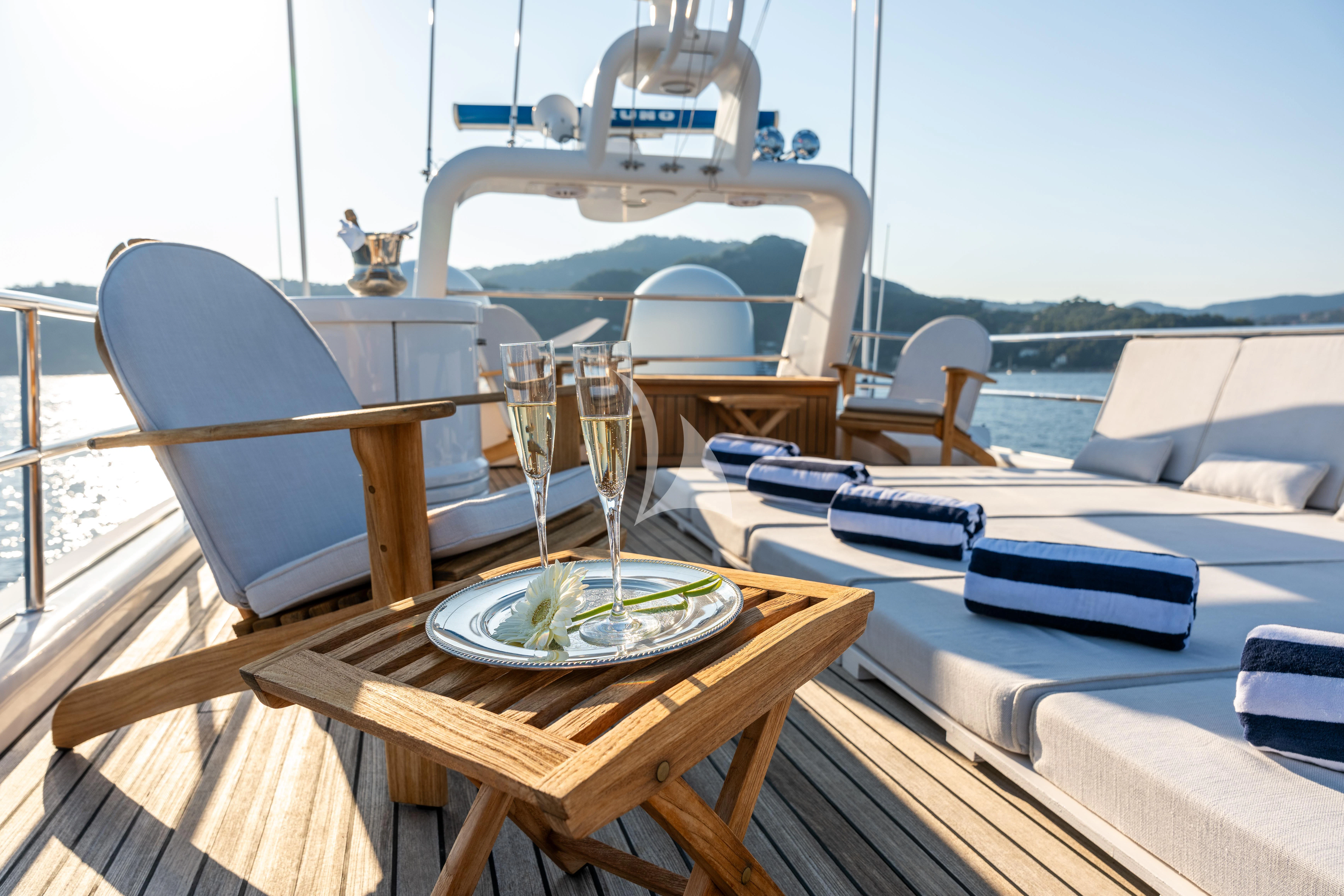 a boat on a deck aboard SEA LADY II Yacht for Sale