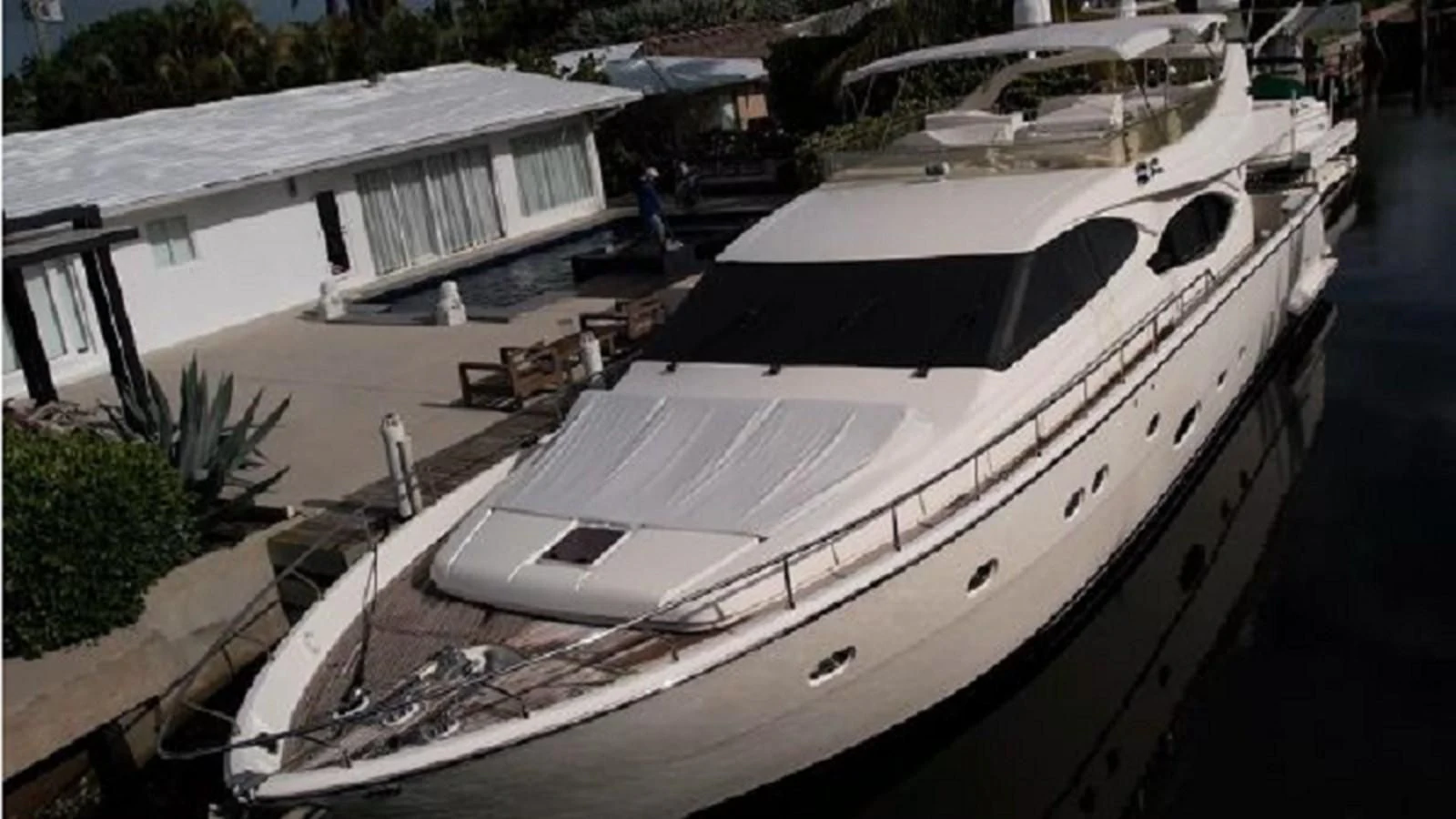 a large boat docked aboard 2005 760 FERRETTI MOTOR YACHT Yacht for Sale