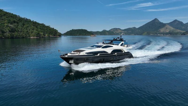 a boat on the water aboard OKTO Yacht for Sale