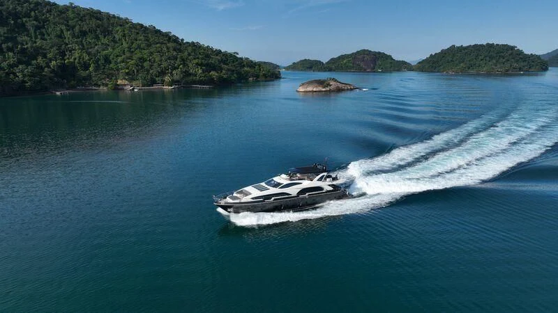 a boat on the water aboard OKTO Yacht for Sale