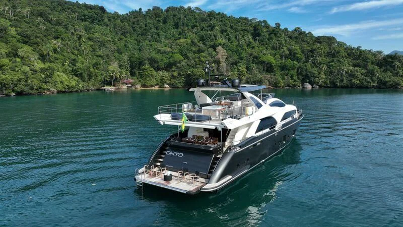 a boat on the water aboard OKTO Yacht for Sale