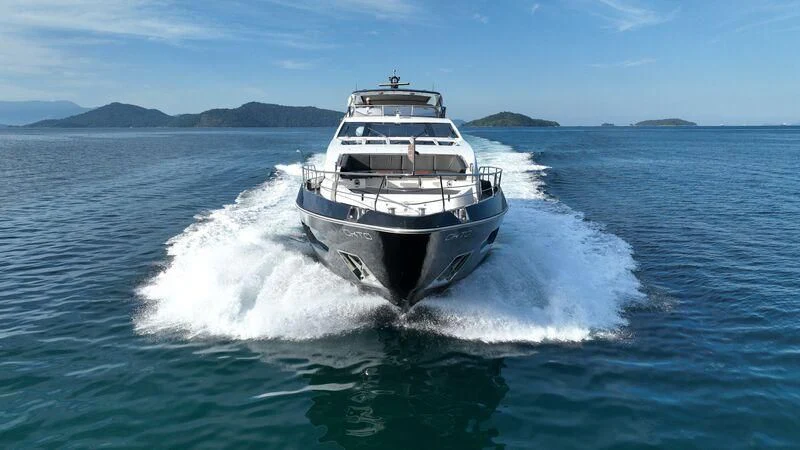 a boat on the water aboard OKTO Yacht for Sale