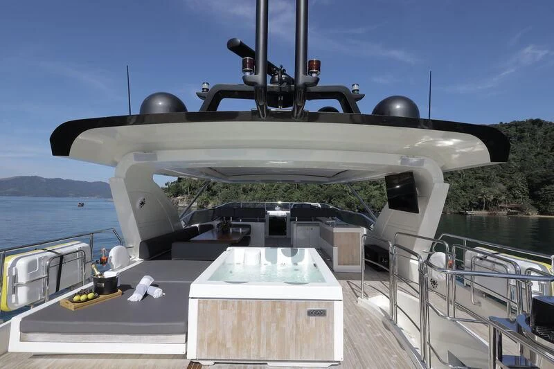 a large ship docked aboard OKTO Yacht for Sale