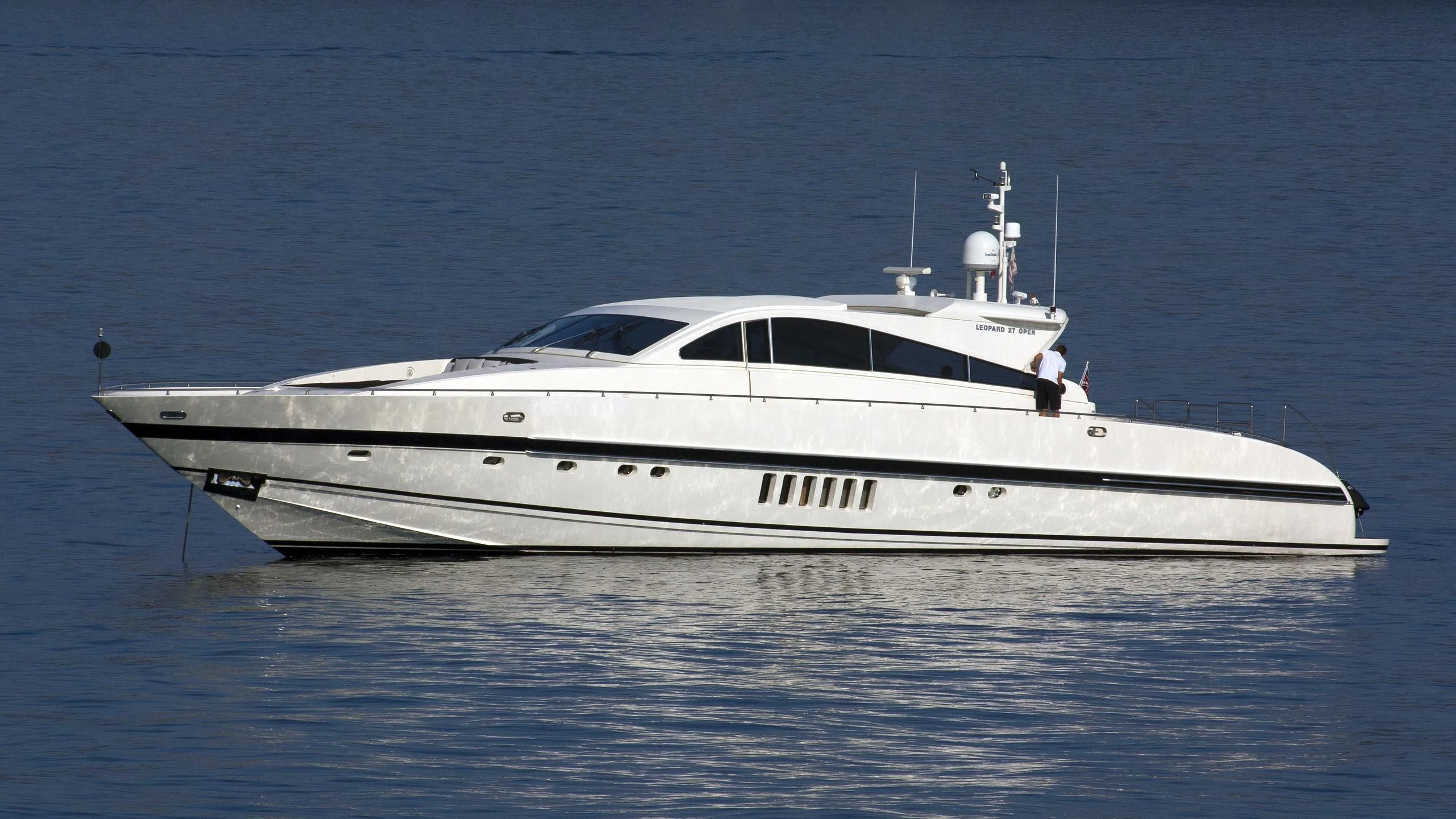 a white yacht in the water aboard A4 Yacht for Sale