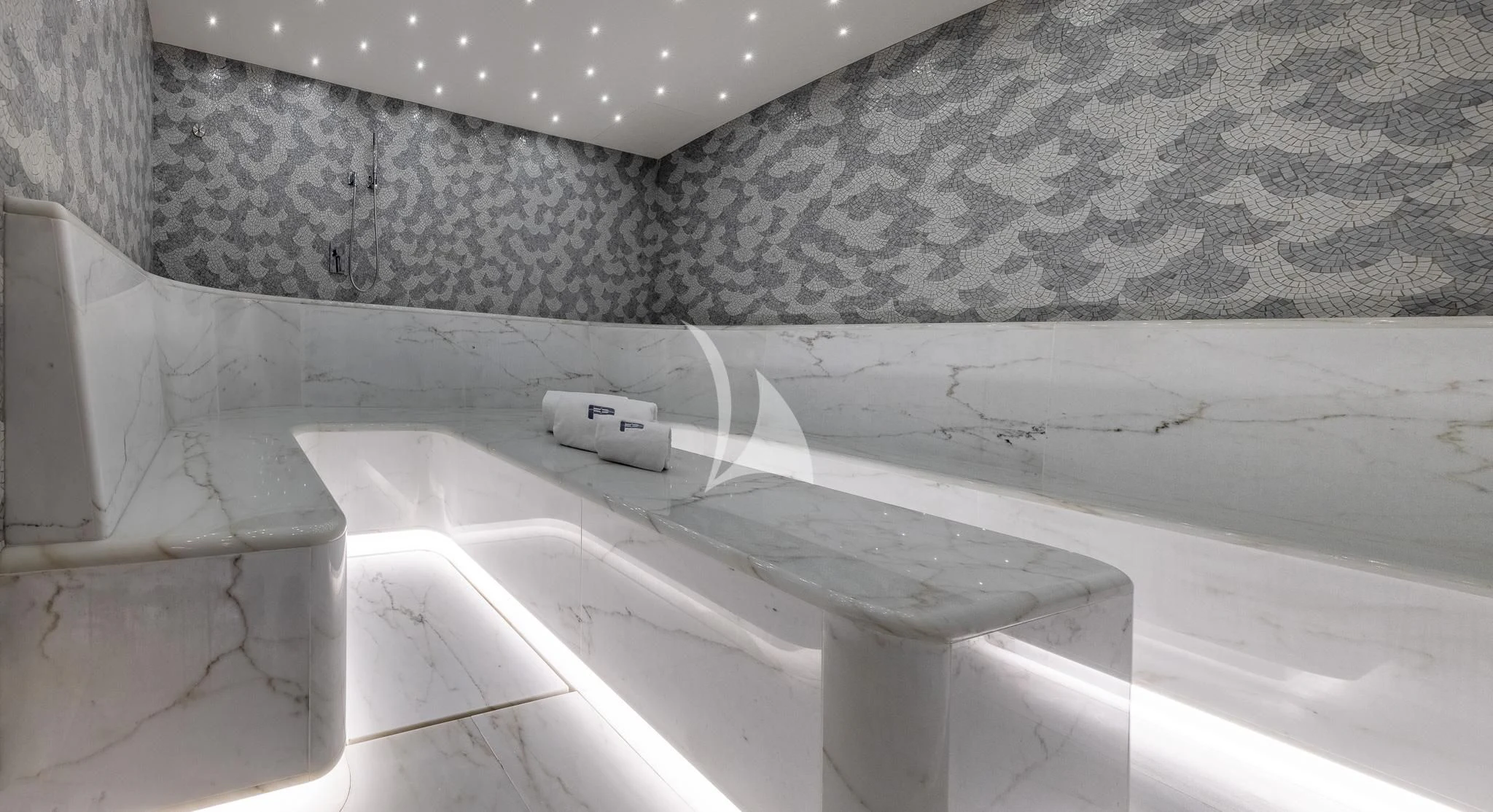 a bathtub with a sink aboard POLESTAR Yacht for Sale