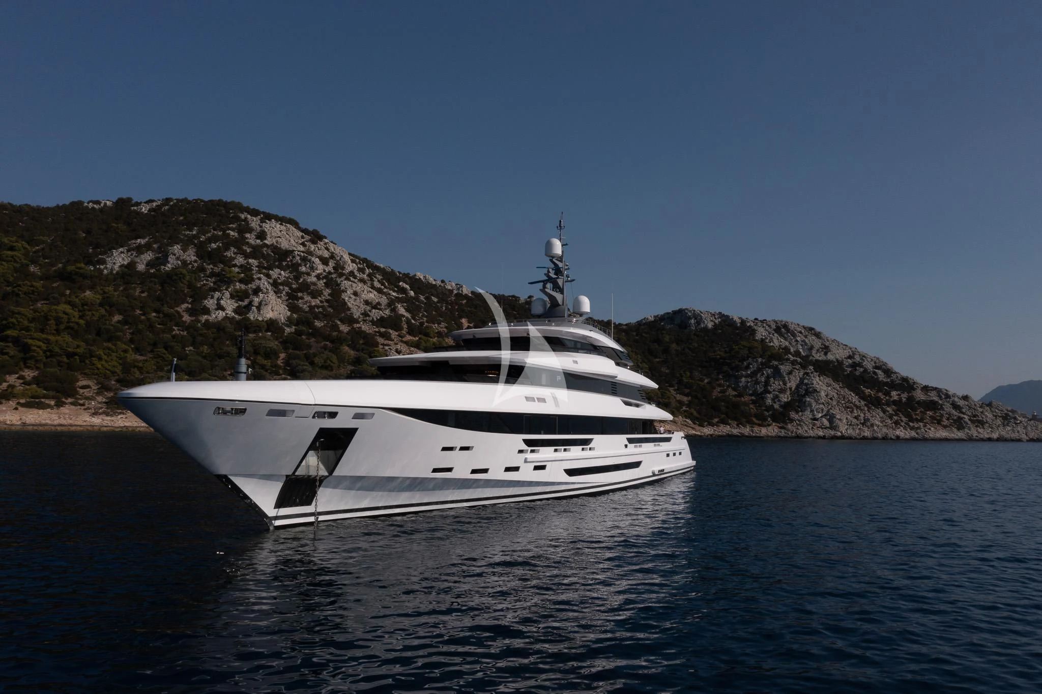 a white yacht in the water aboard POLESTAR Yacht for Sale