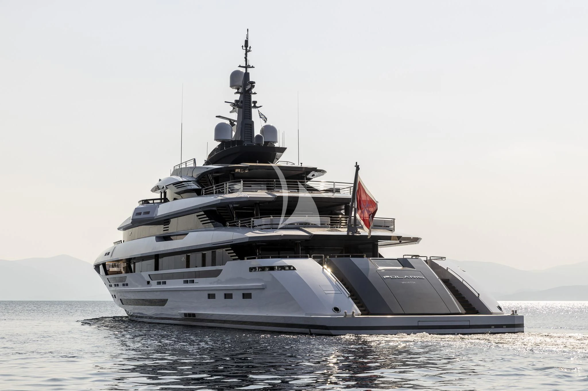 a large ship in the water aboard POLESTAR Yacht for Sale