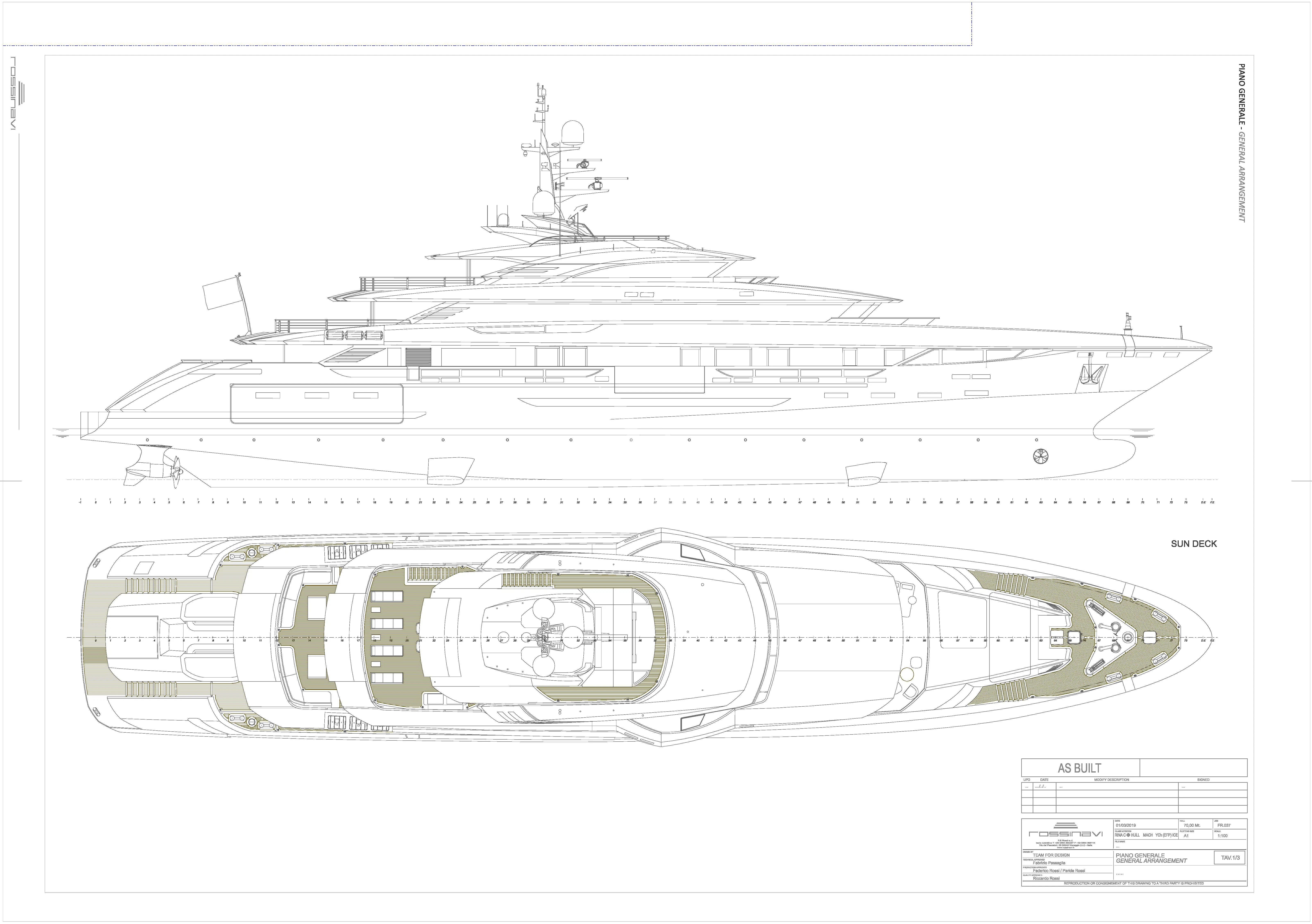 diagram, engineering drawing aboard POLESTAR Yacht for Sale