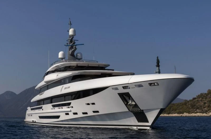 a white yacht on the water aboard POLESTAR Yacht for Sale