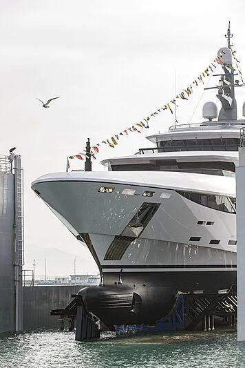 a large ship docked aboard POLESTAR Yacht for Sale
