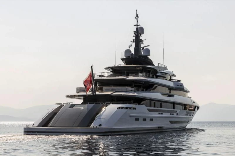 a large ship in the water aboard POLESTAR Yacht for Sale
