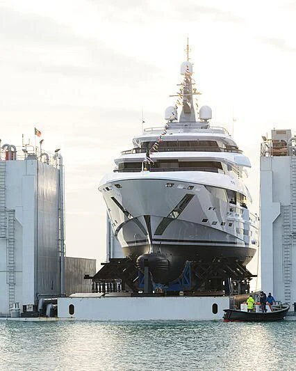 a large ship in the water aboard POLESTAR Yacht for Sale