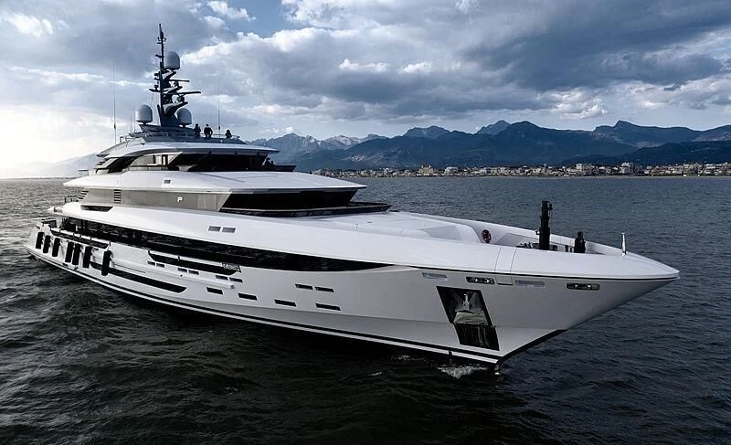 a white yacht in the water aboard POLESTAR Yacht for Sale