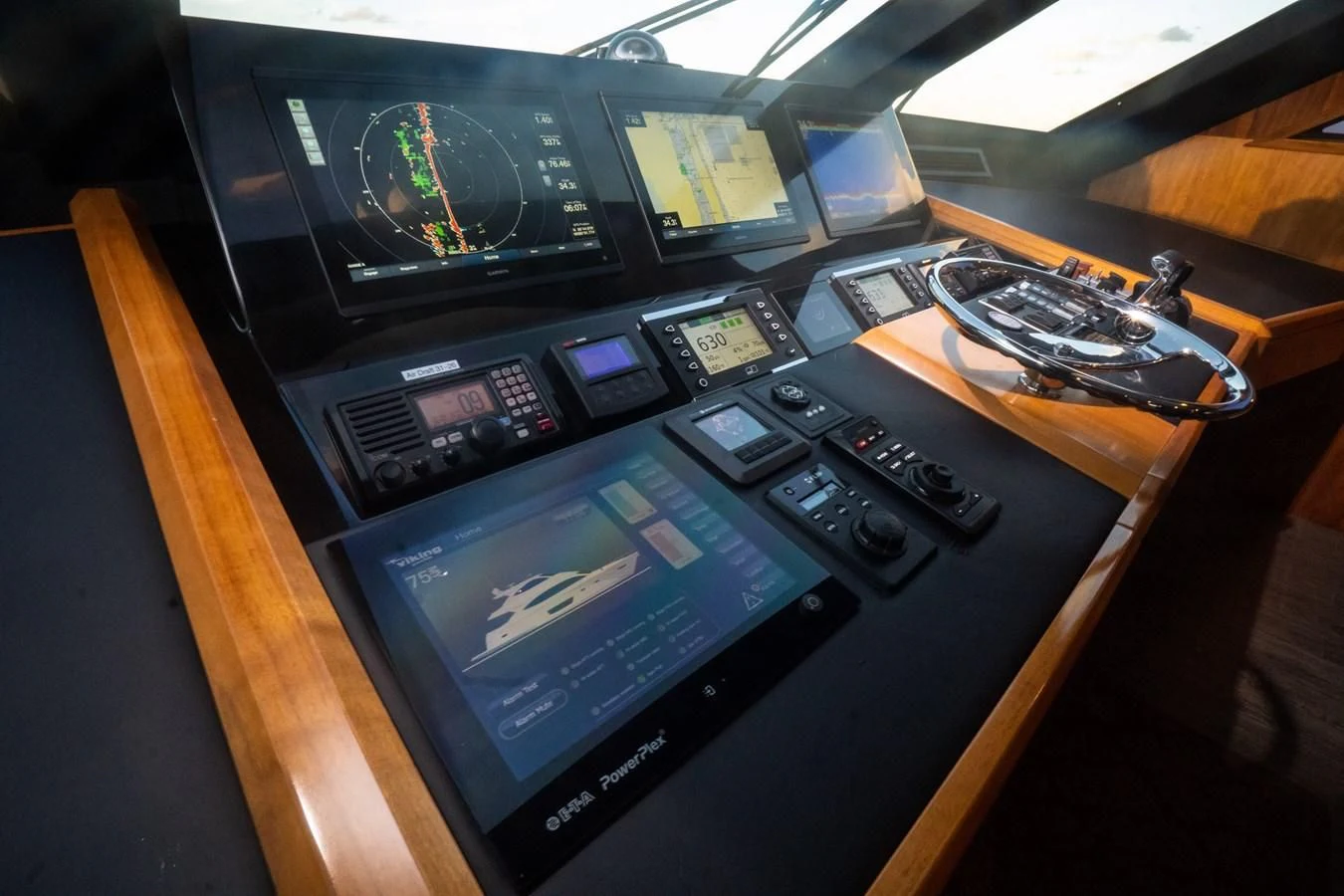 a black electronic device aboard KALEEN Yacht for Sale