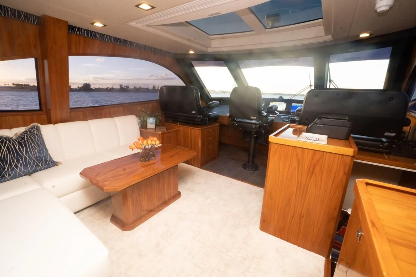 a room with a couch and a table aboard KALEEN Yacht for Sale
