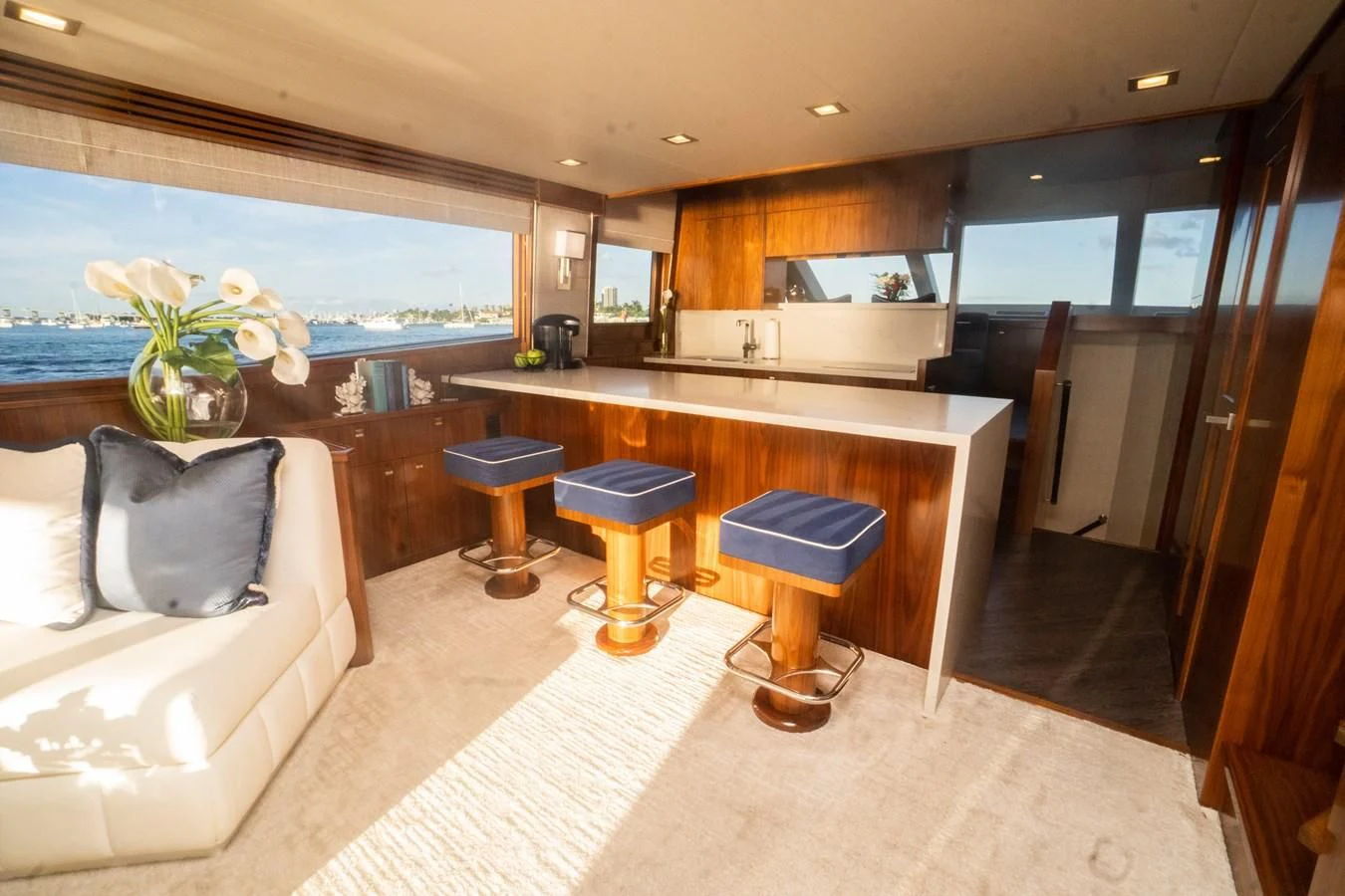 a modern looking kitchen aboard KALEEN Yacht for Sale