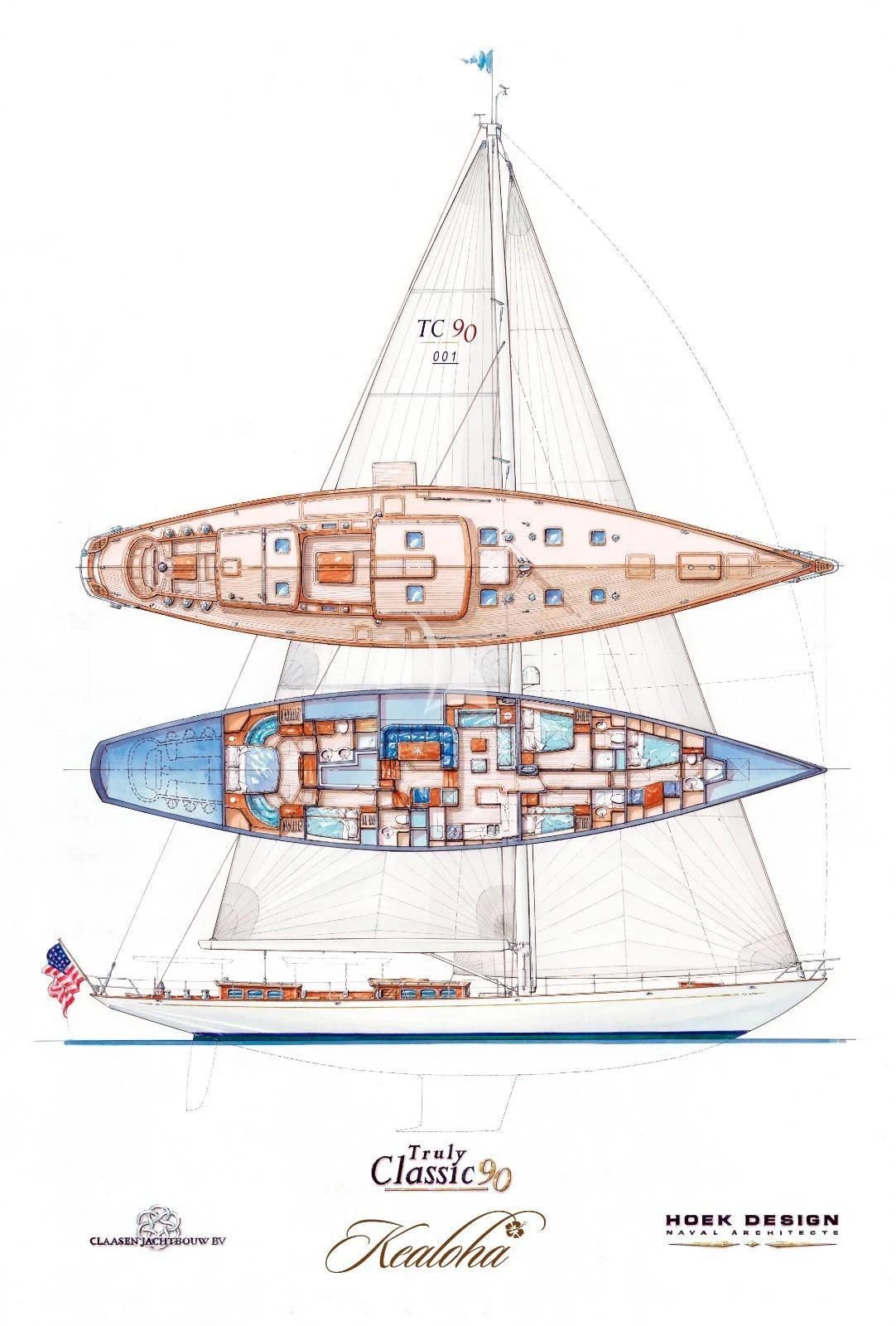 a large ship with many windows aboard KEALOHA Yacht for Sale