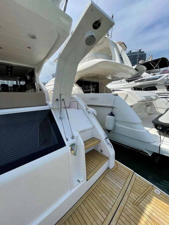 a deck of a ship aboard FAIRLINE SQUADRON 65 Yacht for Sale