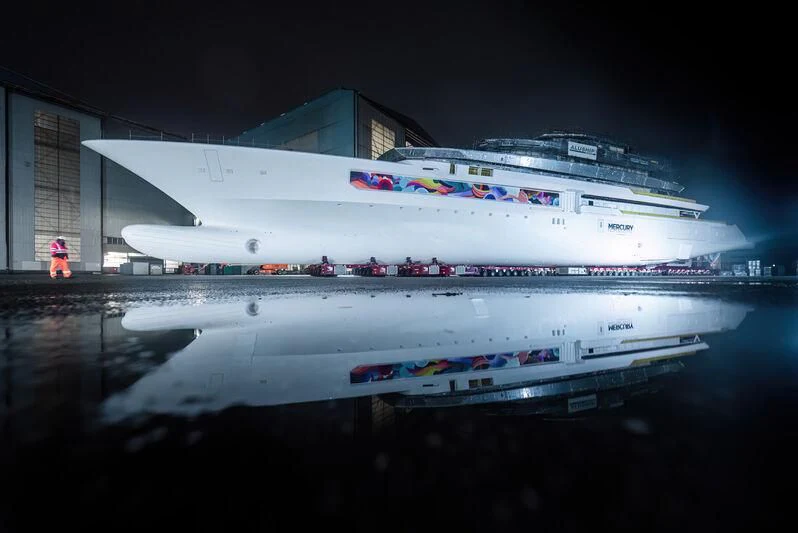 a large cruise ship in the water aboard DREAMBOAT Yacht for Sale