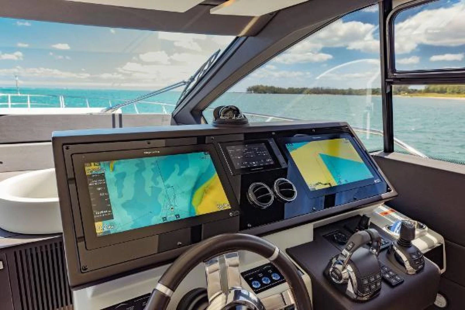 inside of a car aboard SEA BAR Yacht for Sale