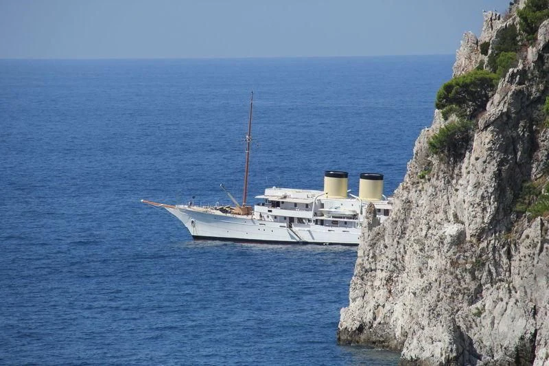 a ship on the water aboard TALITHA Yacht for Sale