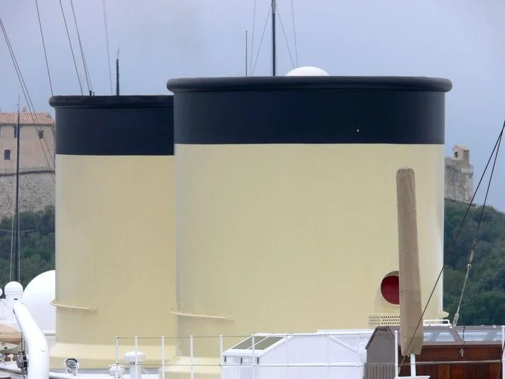 a large white box on a pole aboard TALITHA Yacht for Sale