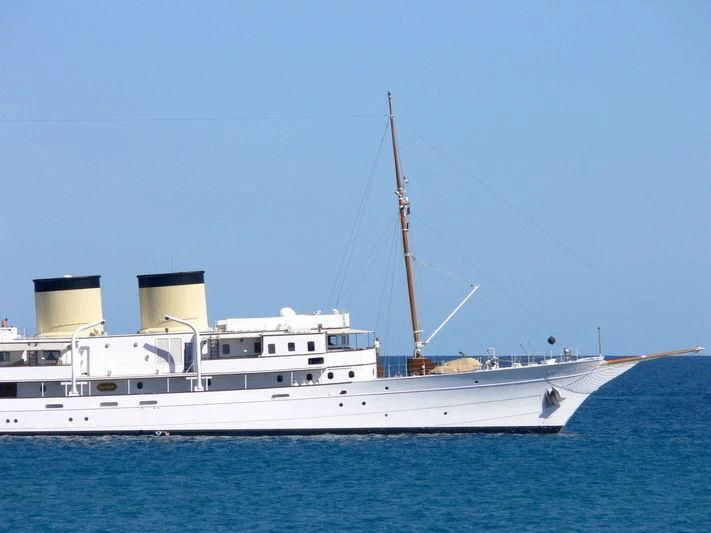 a white boat in the water aboard TALITHA Yacht for Sale