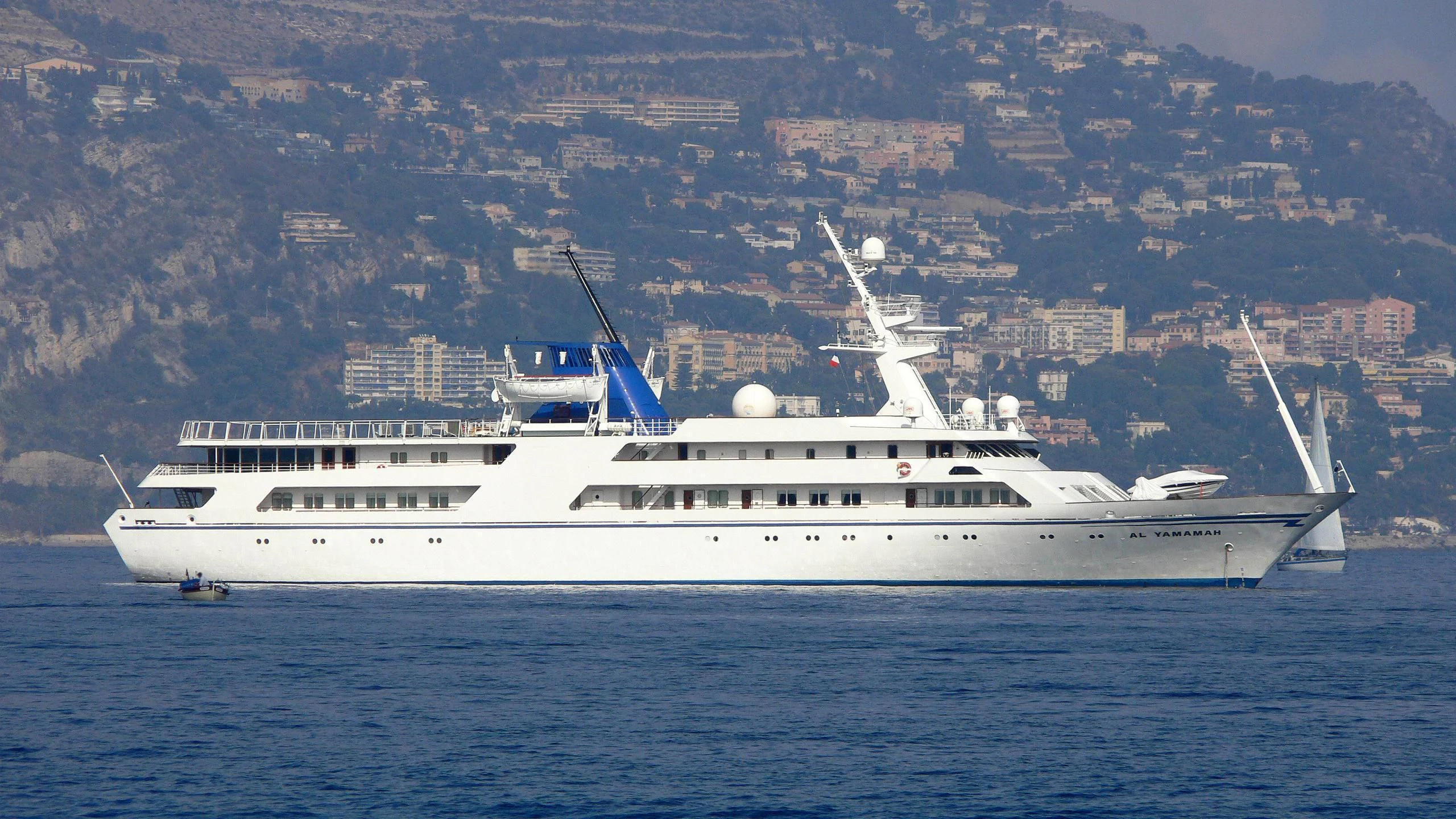 a large white boat in the water aboard BASRAH BREEZE Yacht for Sale