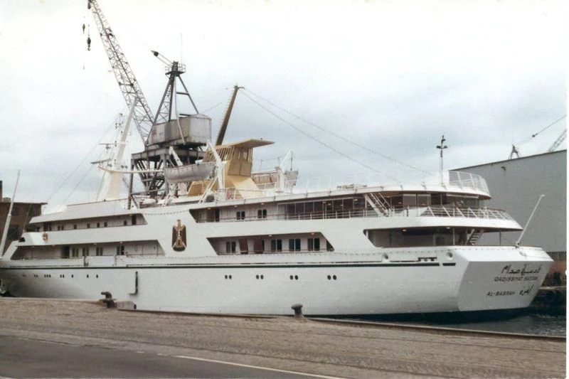 a large white ship aboard BASRAH BREEZE Yacht for Sale