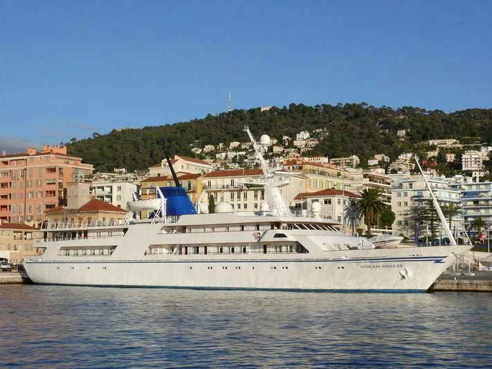 a large white boat in the water aboard BASRAH BREEZE Yacht for Sale