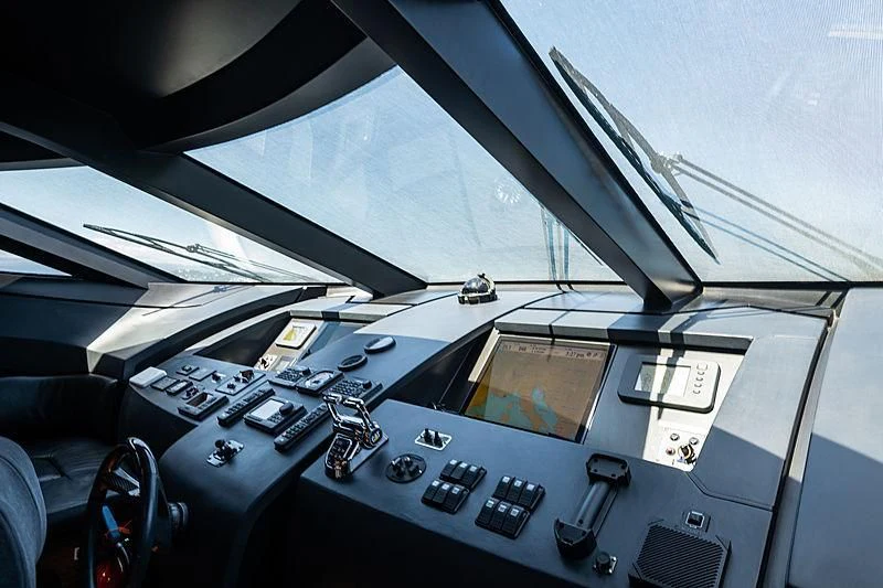 the cockpit of an airplane aboard QUASAR Yacht for Sale
