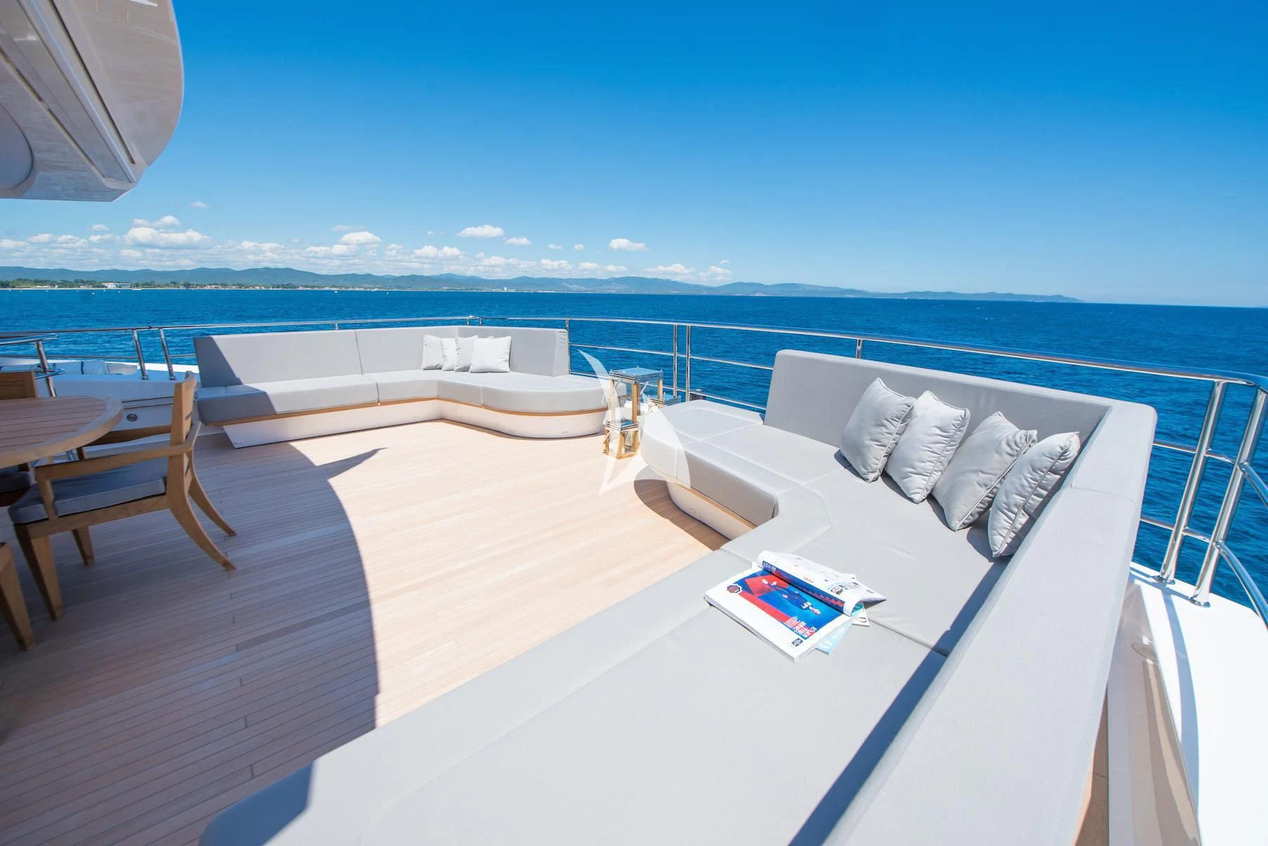 a bed on a deck aboard E-MOTION Yacht for Sale