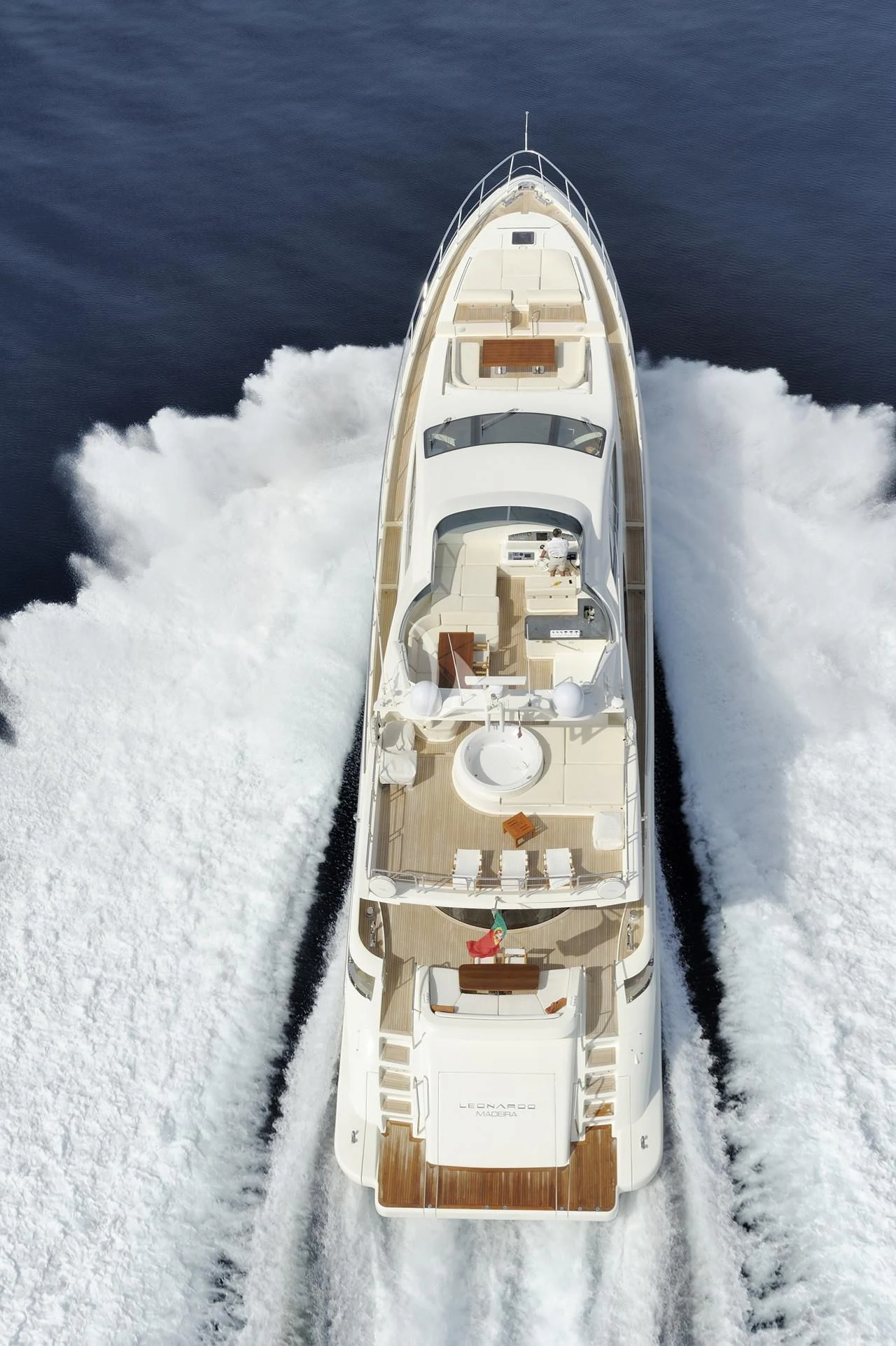 a space ship in the clouds aboard LEONARDO 98 Yacht for Sale