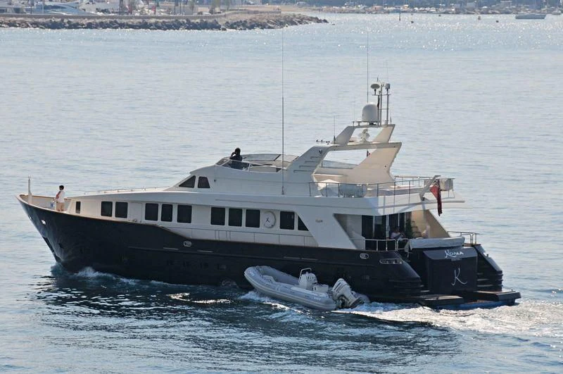a boat on the water aboard PHILOSOPHIA Yacht for Sale