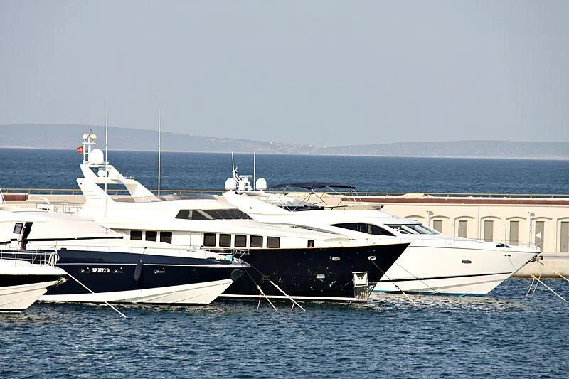 a couple of large boats in the water aboard PHILOSOPHIA Yacht for Sale